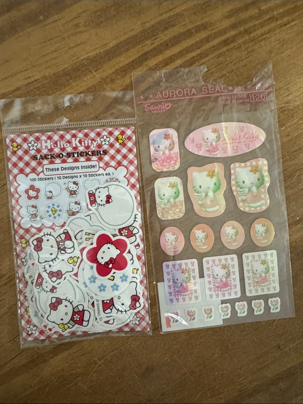 Hello Kitty Aurora Seal Sticker Sheet & Stack-o-Stickers Bundle - Vintage